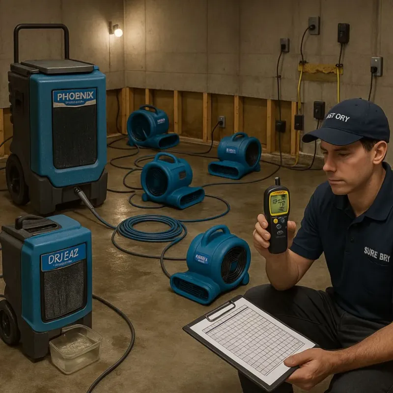 Structural Drying and Dehumidification process in Meadow Woods, FL